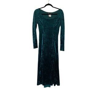 Vtg Whimsygoth All that Jazz Crushed Velvet Maxi Dress Goblin Grunge Elfcore S